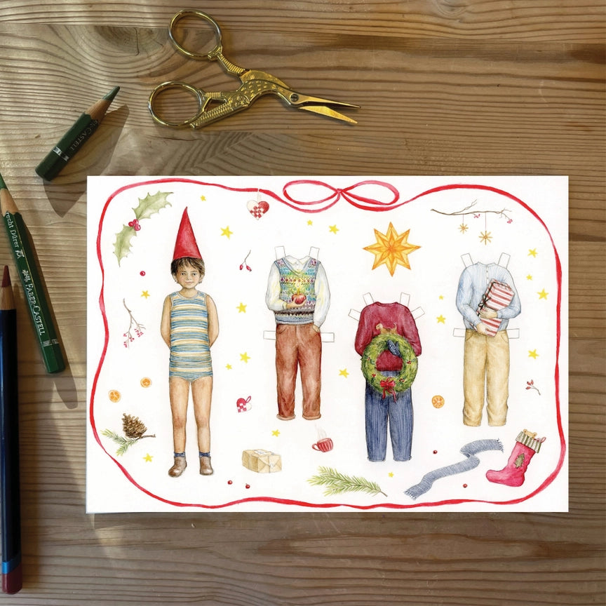 Christmas Boy Paper Doll