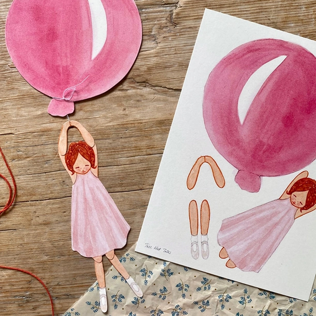 DIY Menina Balão Rosa Forte