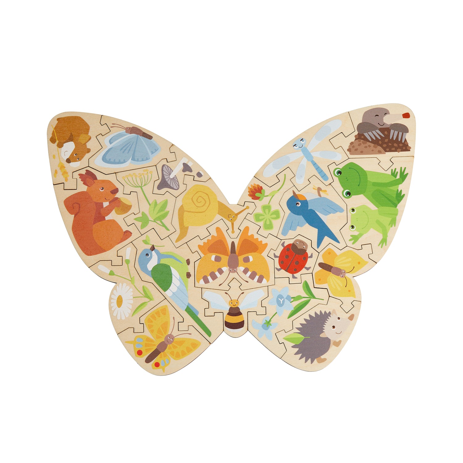 Puzzle de Madeira 2 em 1 Borboleta