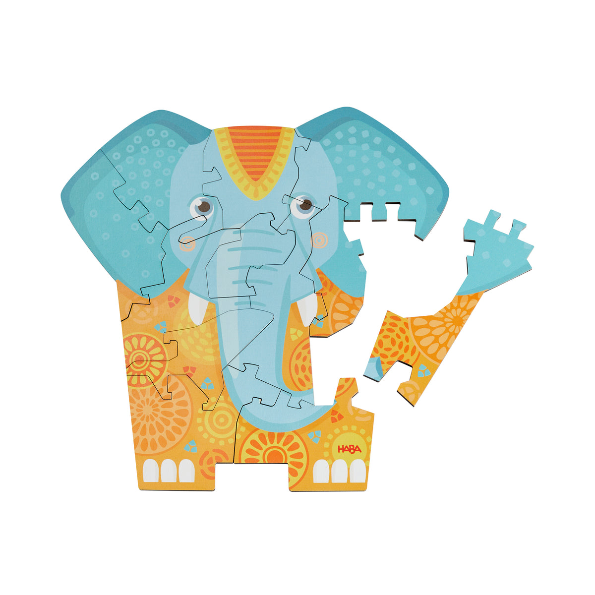 Puzzle de Madeira 2 em 1 Elefante