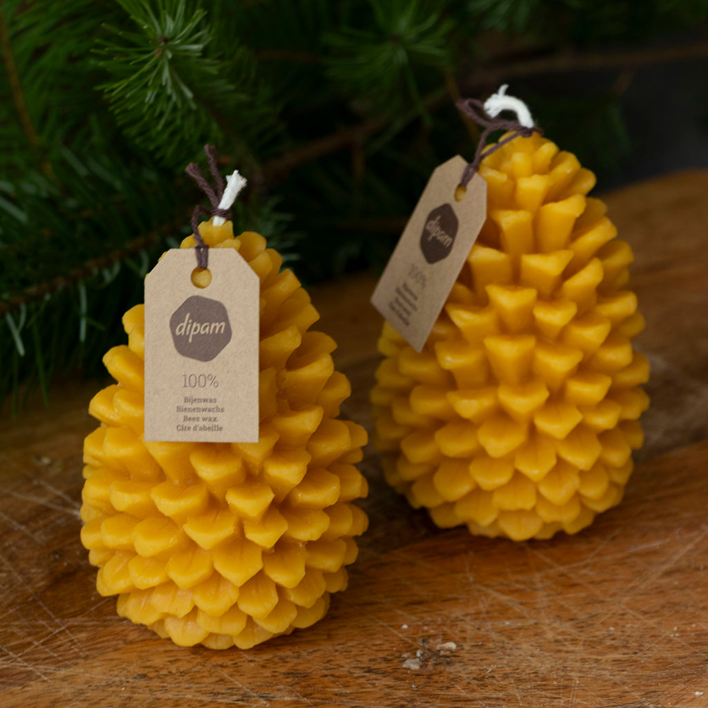 Pine Cone Beeswax Candle
