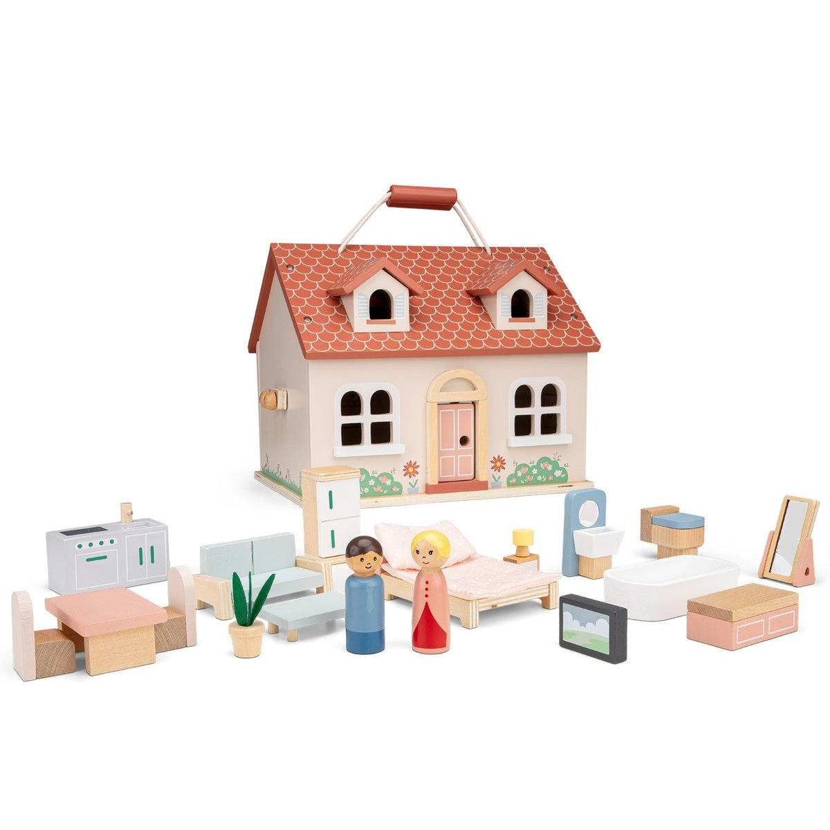 Mini Casa de Bonecas com Móveis