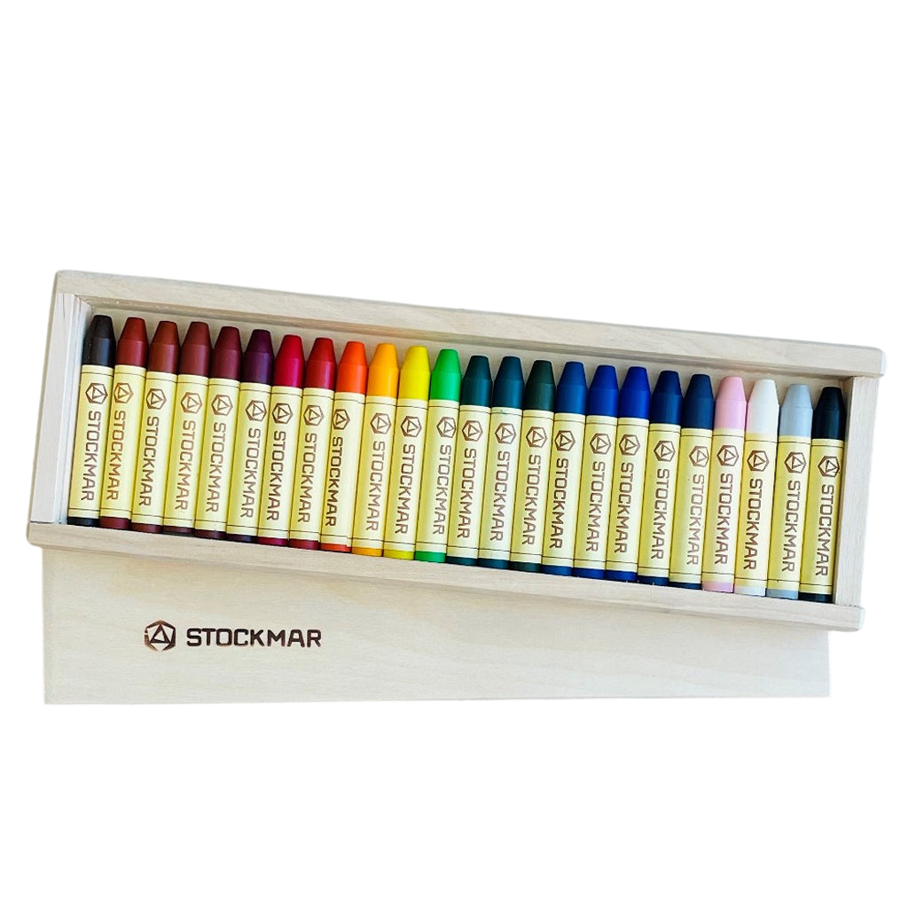 Wooden box 24 Beeswax Crayons