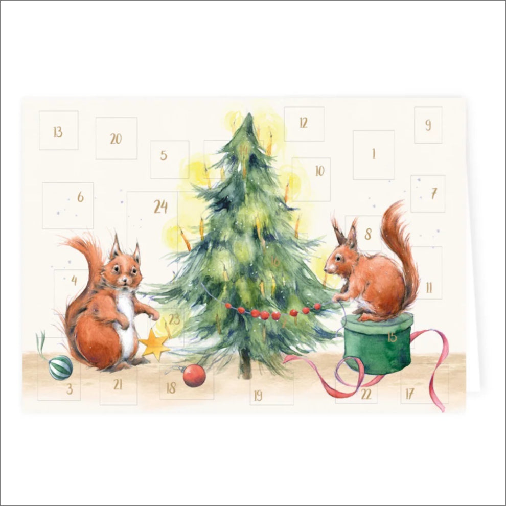 Squirrel Advent Calendar Card