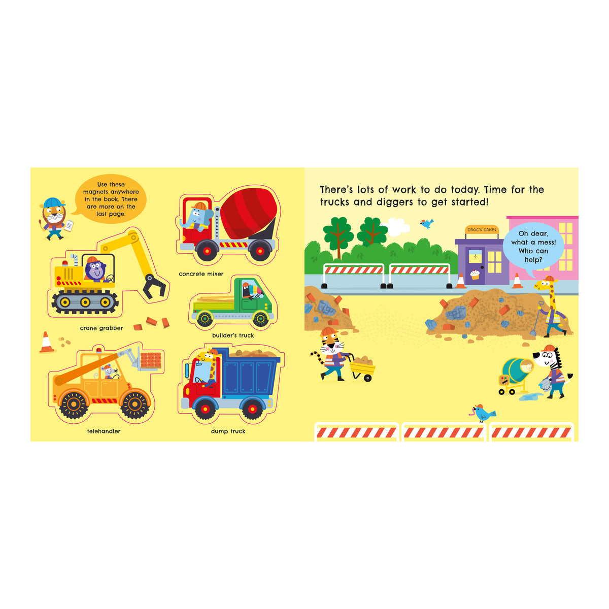 Livro Magnético Trucks and Diggers
