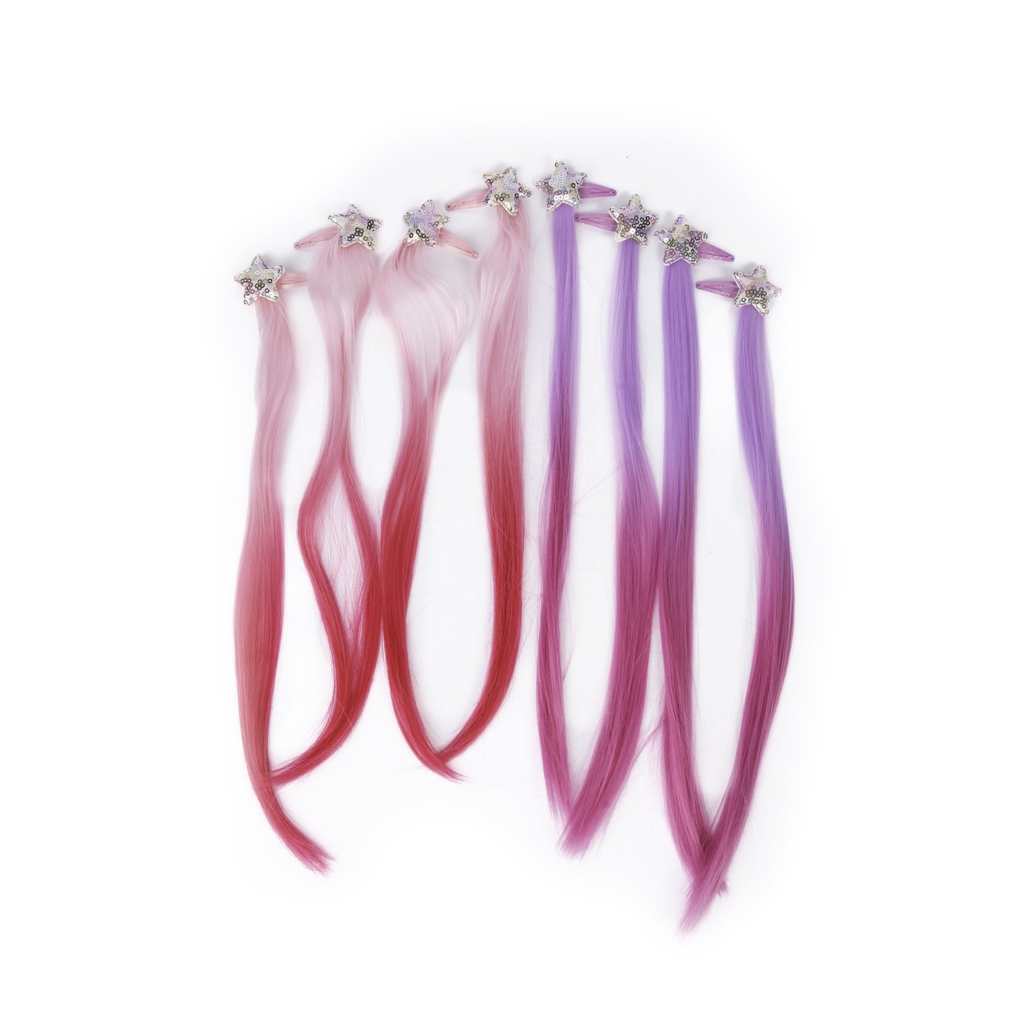 Ganchos com Extensões de Cabelo Coloridas