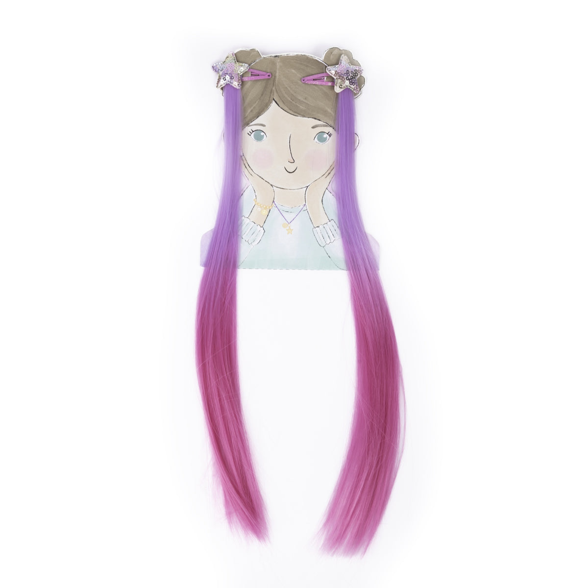Ganchos com Extensões de Cabelo Coloridas