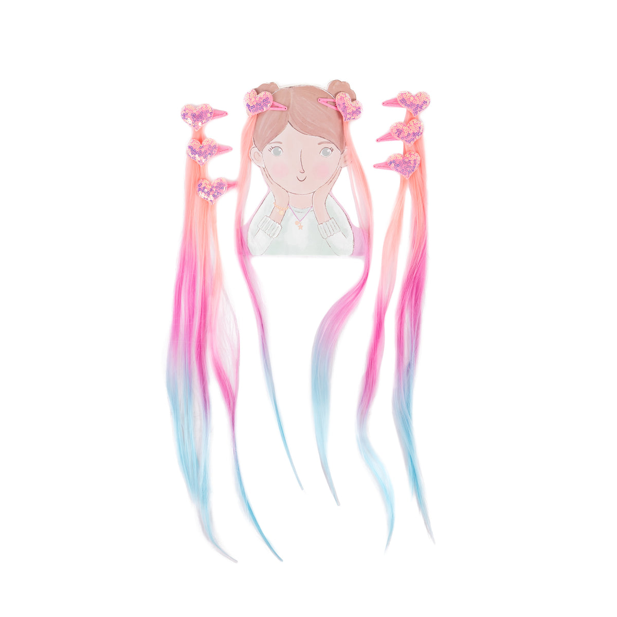 Ganchos com Extensões de Cabelo Hearts