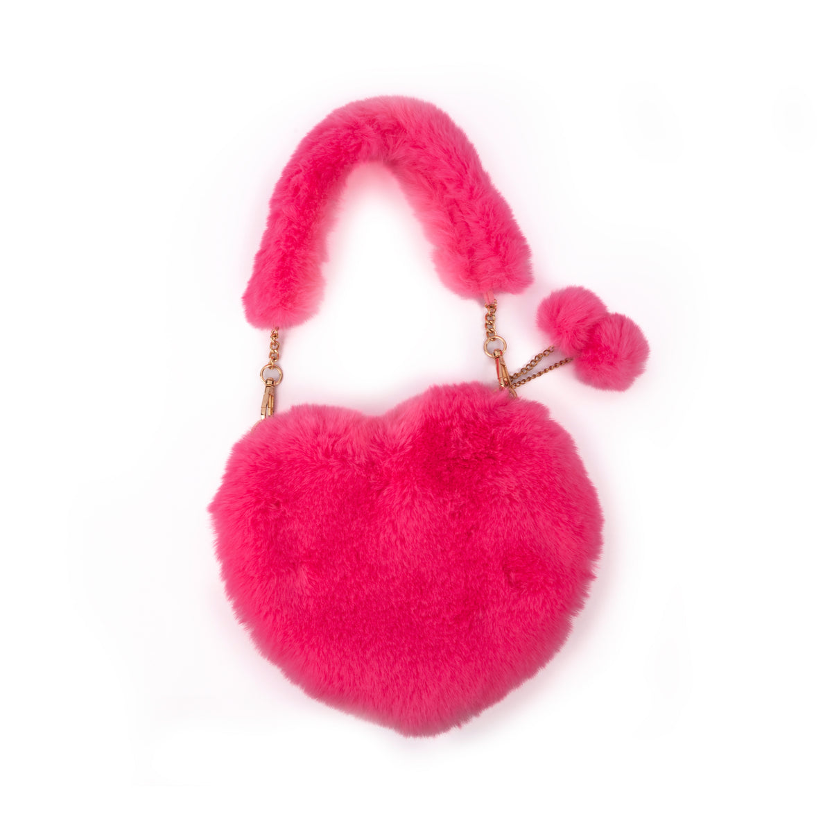 Mala Furry Heart Fuchsia