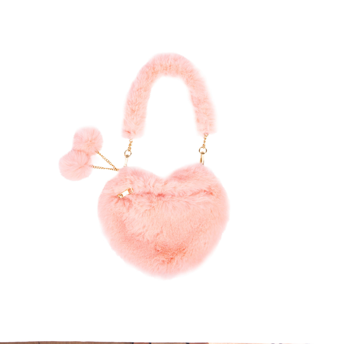 Mala Furry Heart Peach