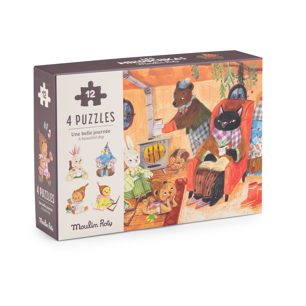 4 Puzzles Minouchkas Dia-a-Dia 12 peças