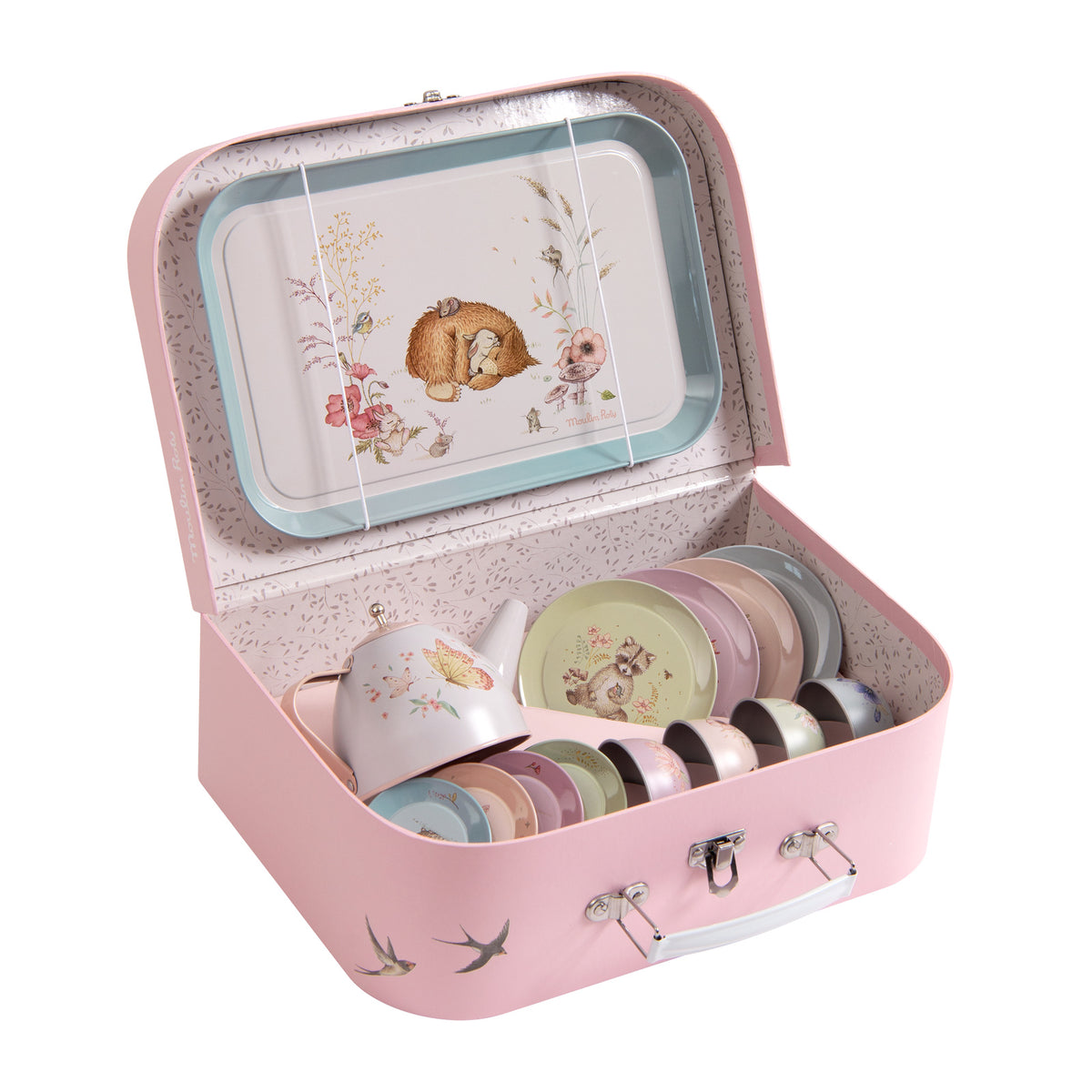 Suitcase with Les Rosalies Tea Set