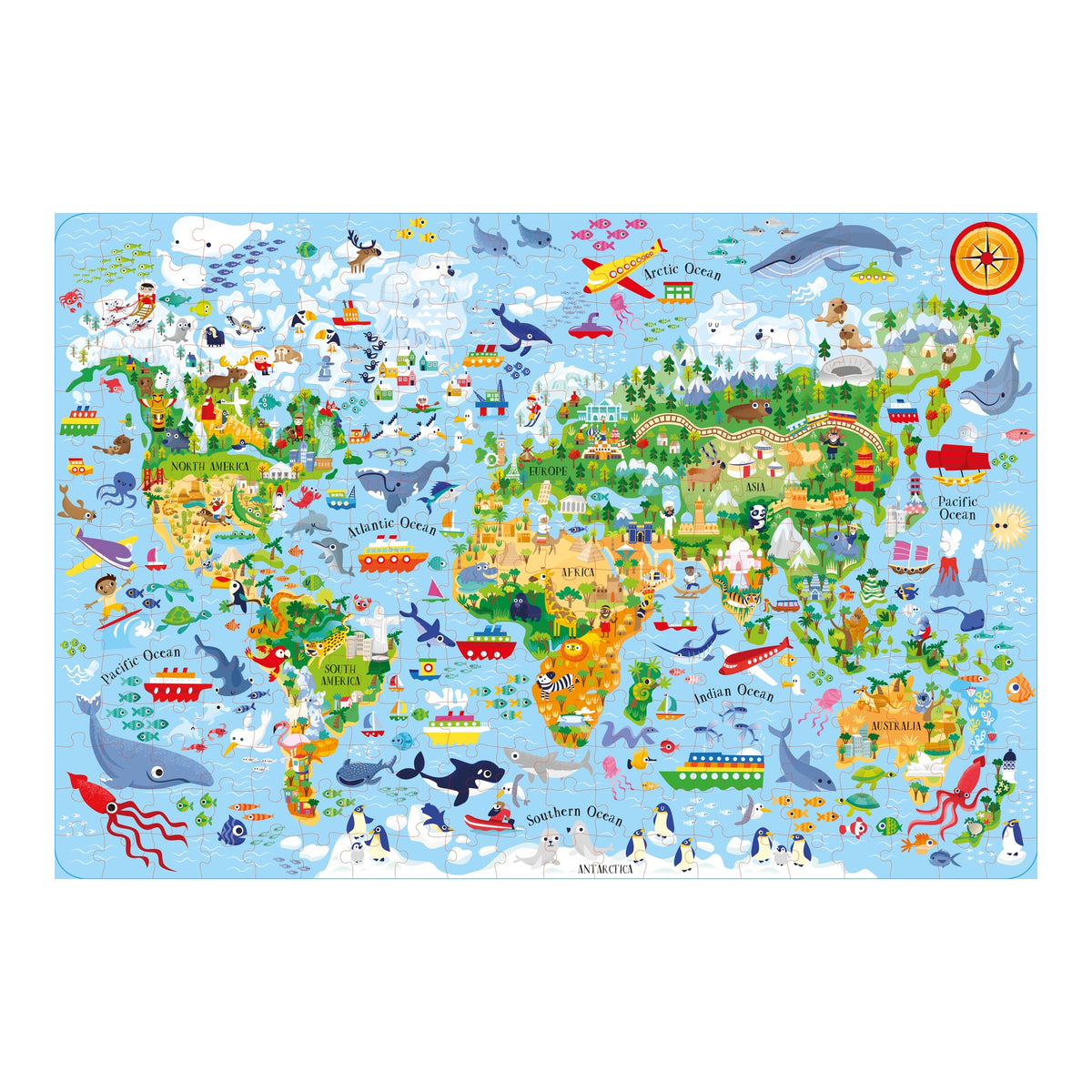 Puzzle and Map of the World Atlas 300 pieces