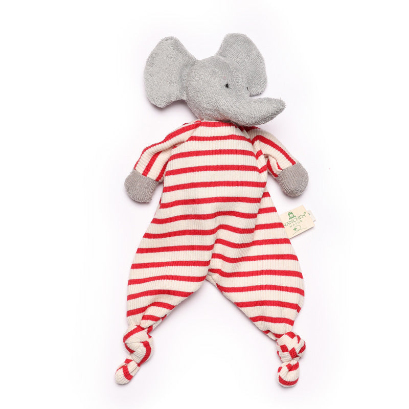 Red Striped Elephant Comforter Toy