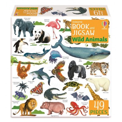 Puzzle e Livro Wild Animals 49 peças 4+